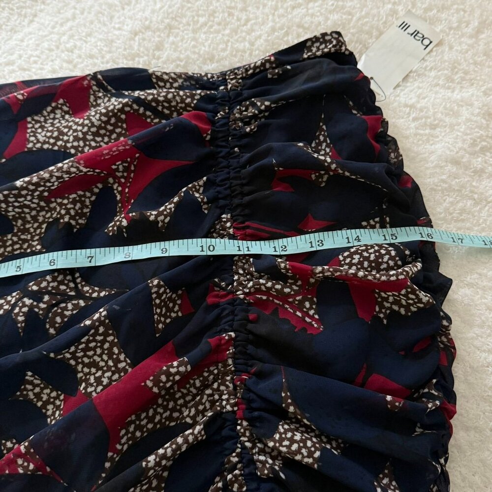 Bar III Womens Ruched Mini Skirt Size 2 Floral Print Polyester Blend - Picture 11 of 12